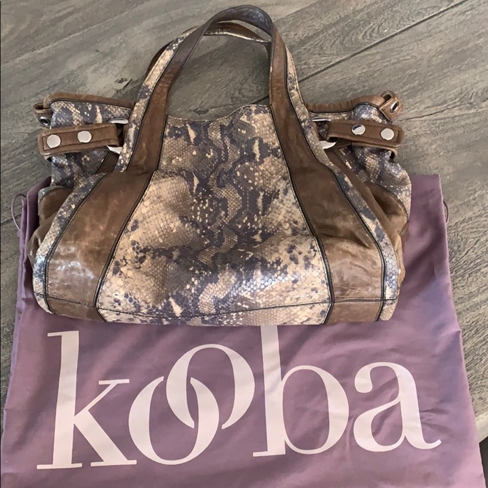 Kooba Snakeskin Hobo Leather Bag
